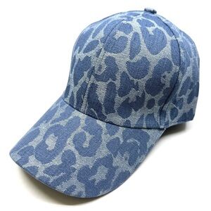 Blue Leopard Print Denim Cap